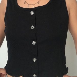 Black Button down tank